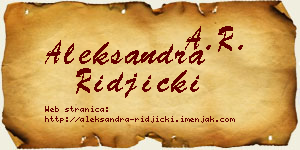 Aleksandra Riđički vizit kartica
